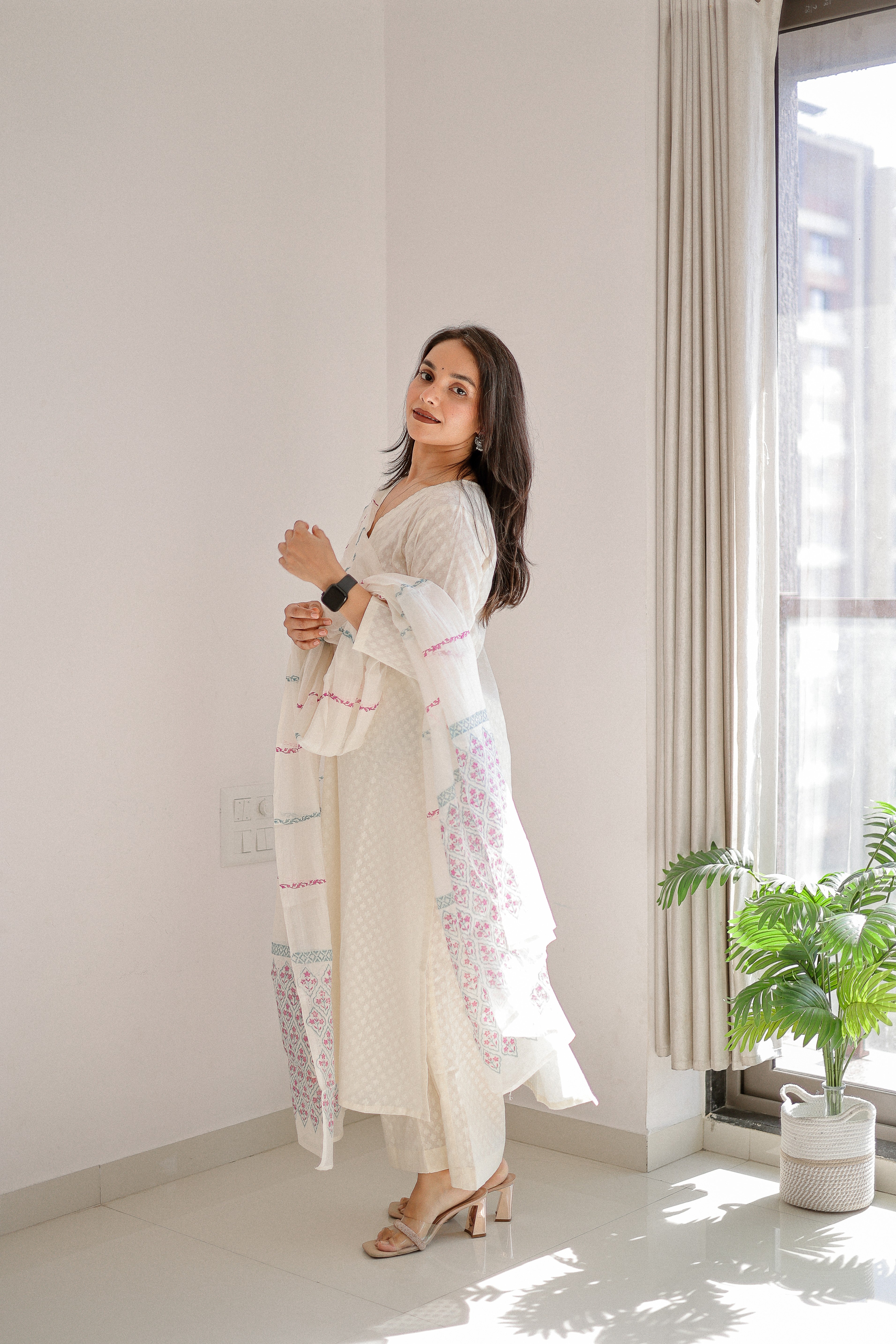 Ivory Pure Cotton Suit Set