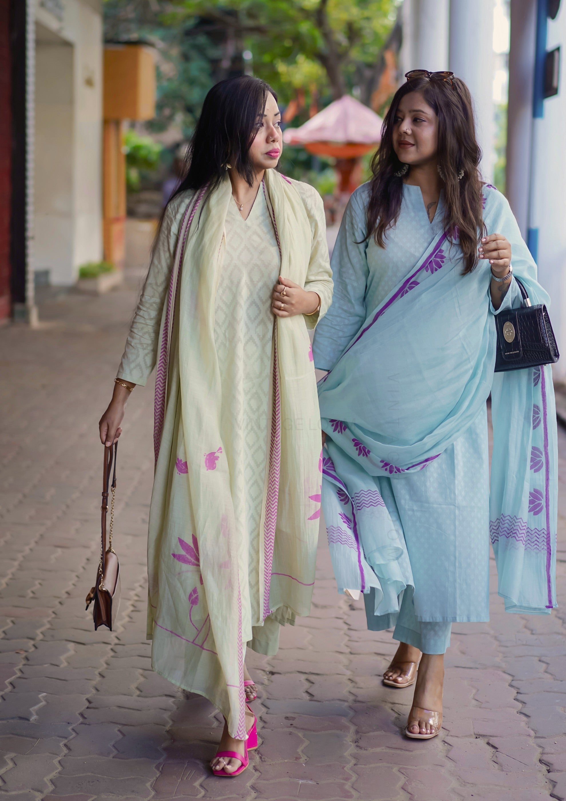 Lime Green Pure Cotton Suit Set