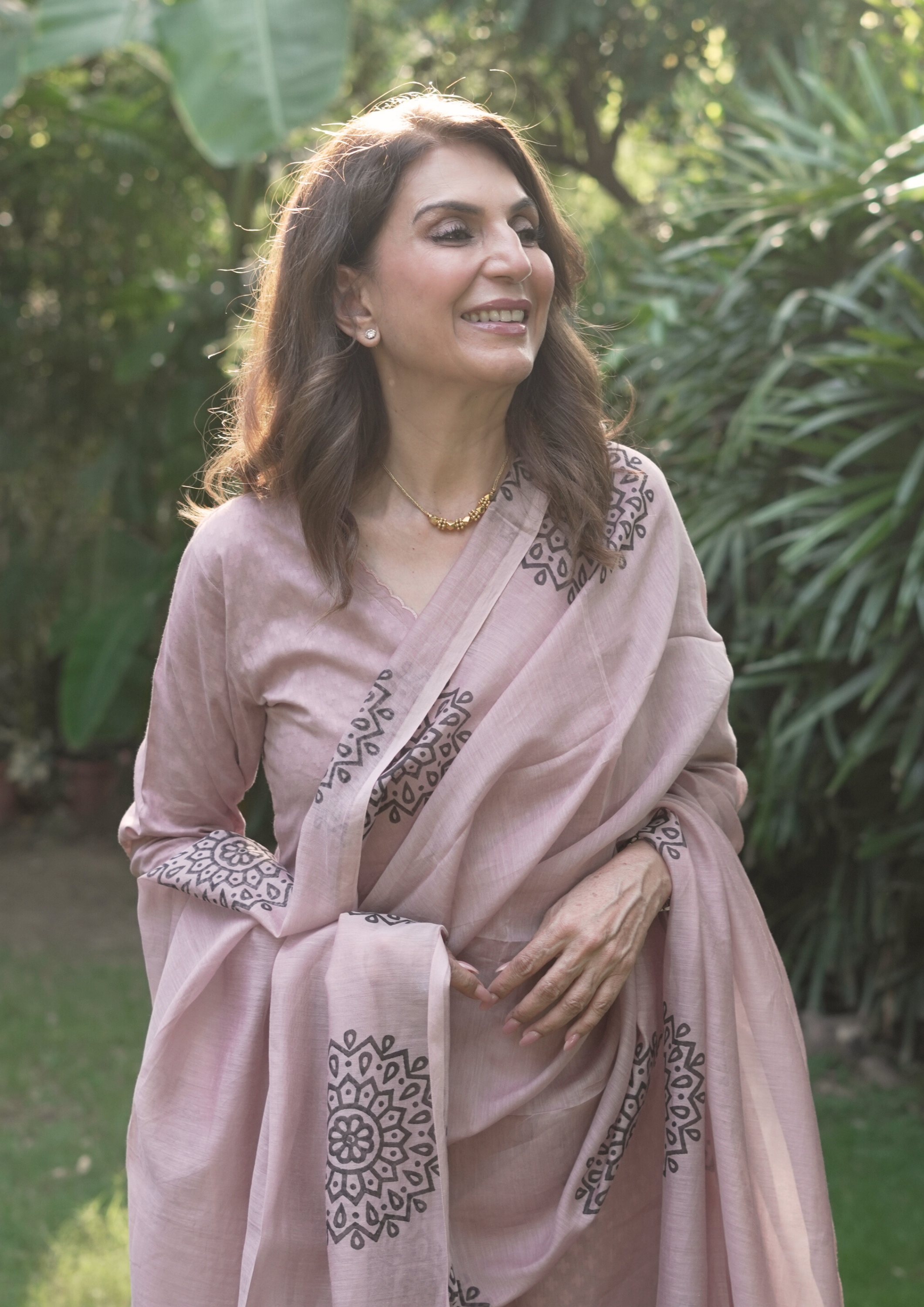 Old Rose Pure Cotton Suit Set