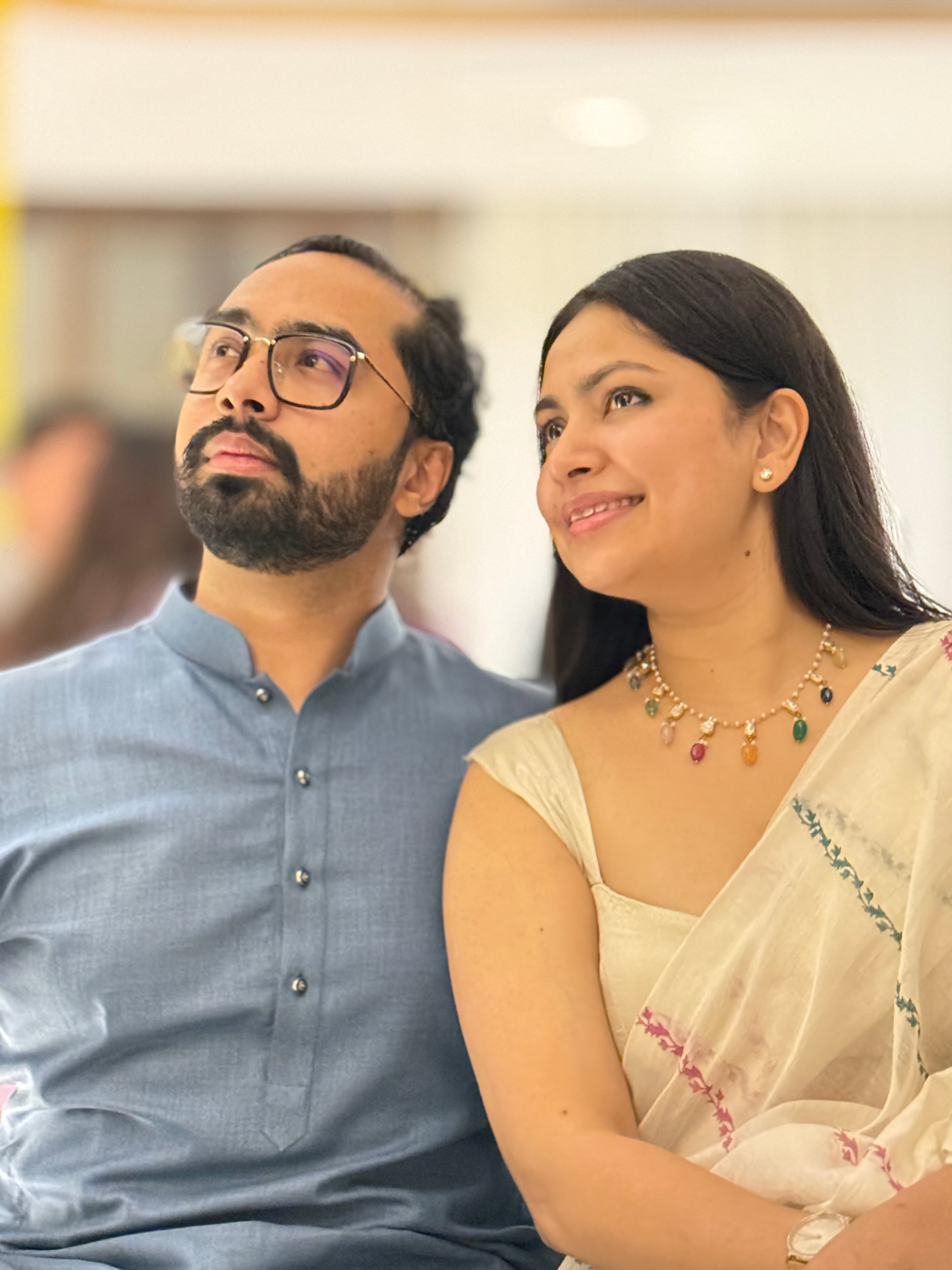 Ivory Chanderi Silk Hand-block Printed Saree