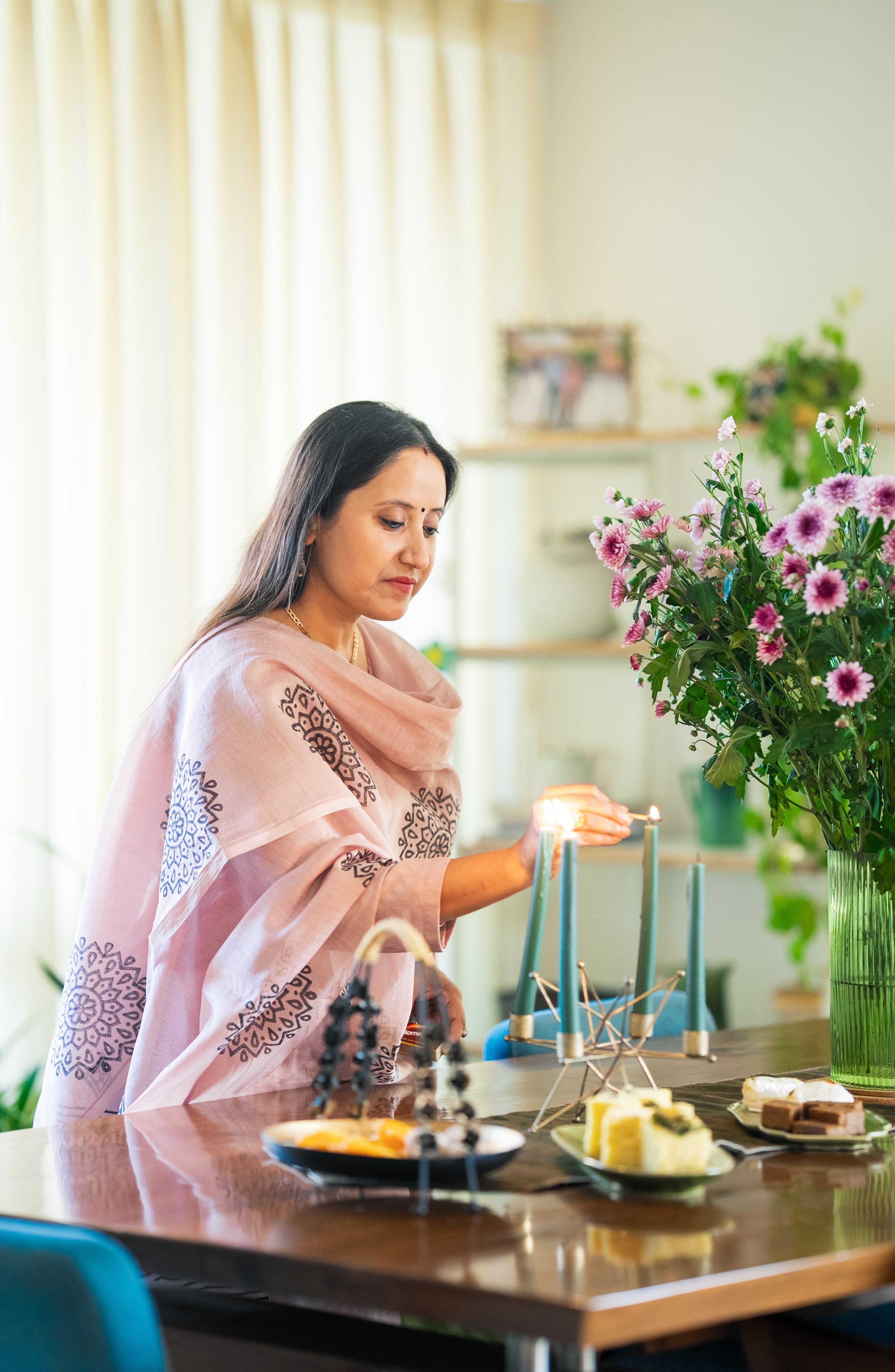 Old Rose Pure Cotton Suit Set