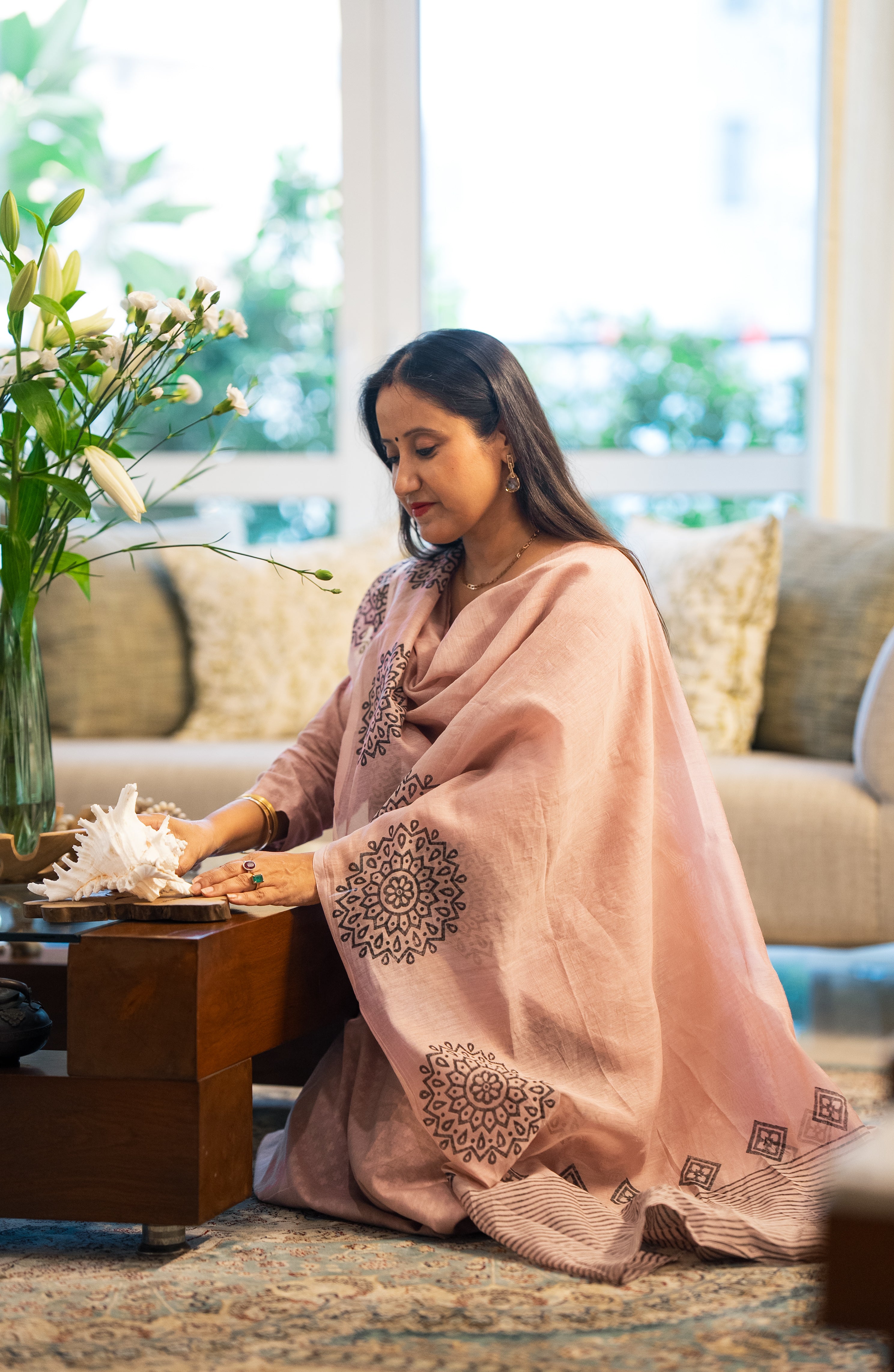 Old Rose Pure Cotton Suit Set