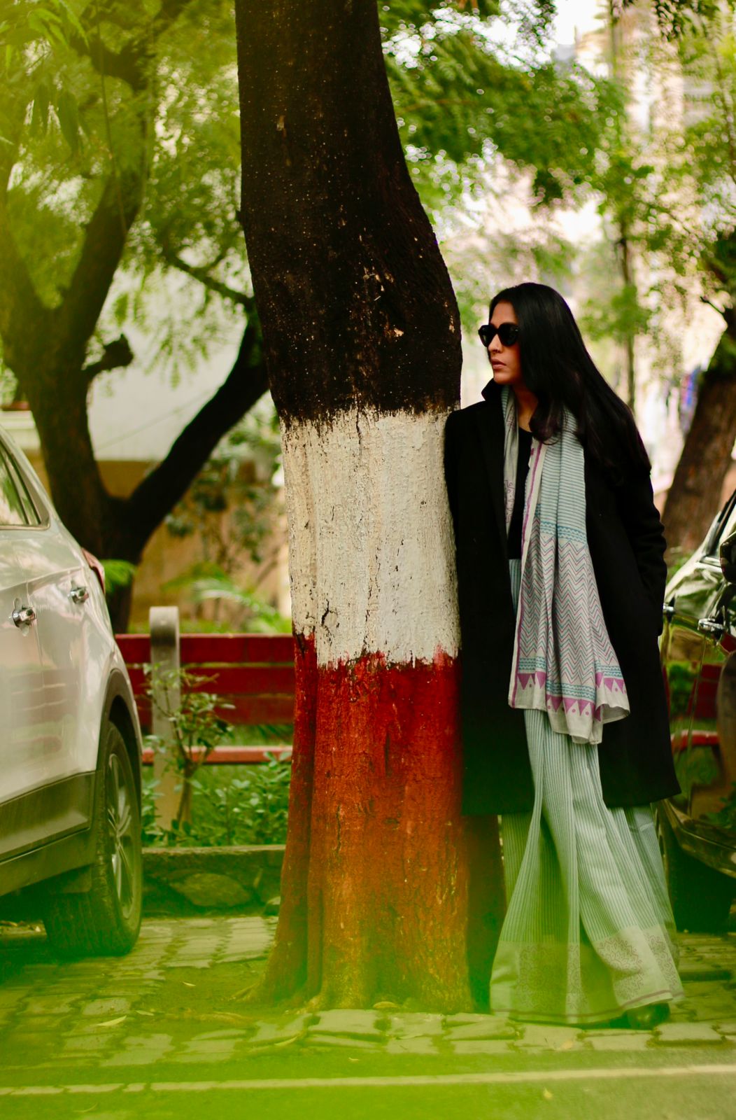 The Maven Grey Chanderi Silk Handblock Printed Saree