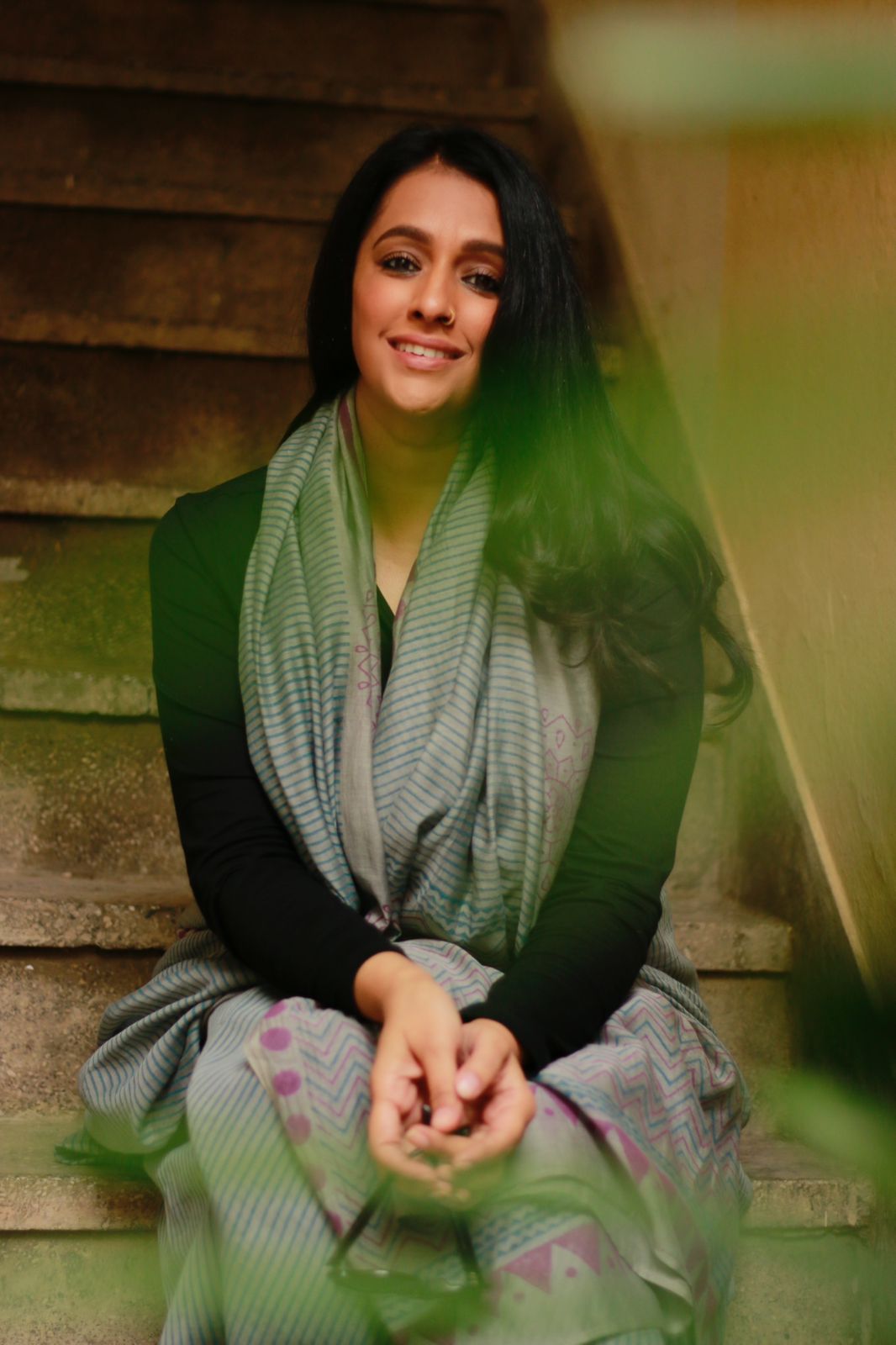 The Maven Grey Chanderi Silk Handblock Printed Saree