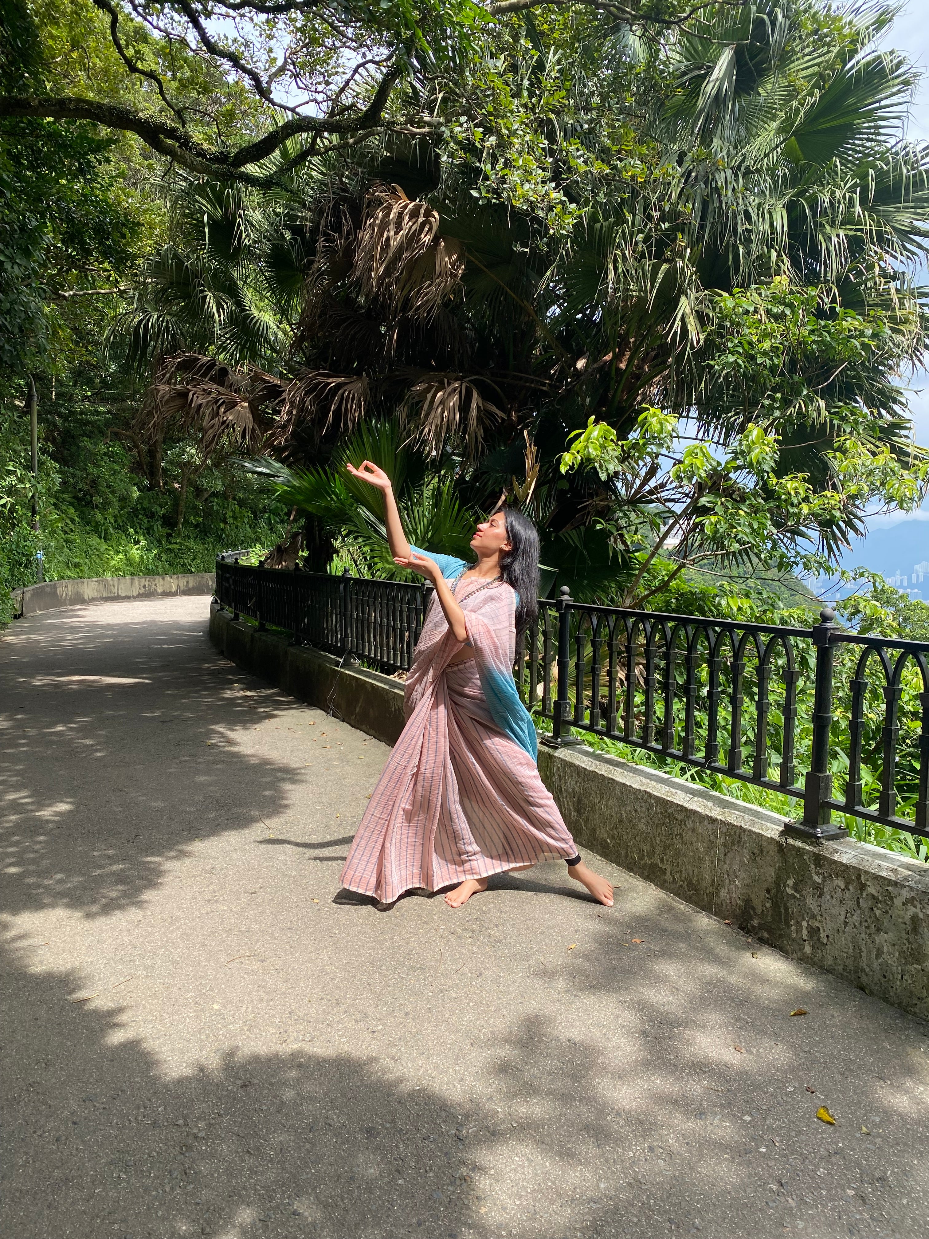 Ballerina Pink Chanderi Silk Handblock Printed Saree