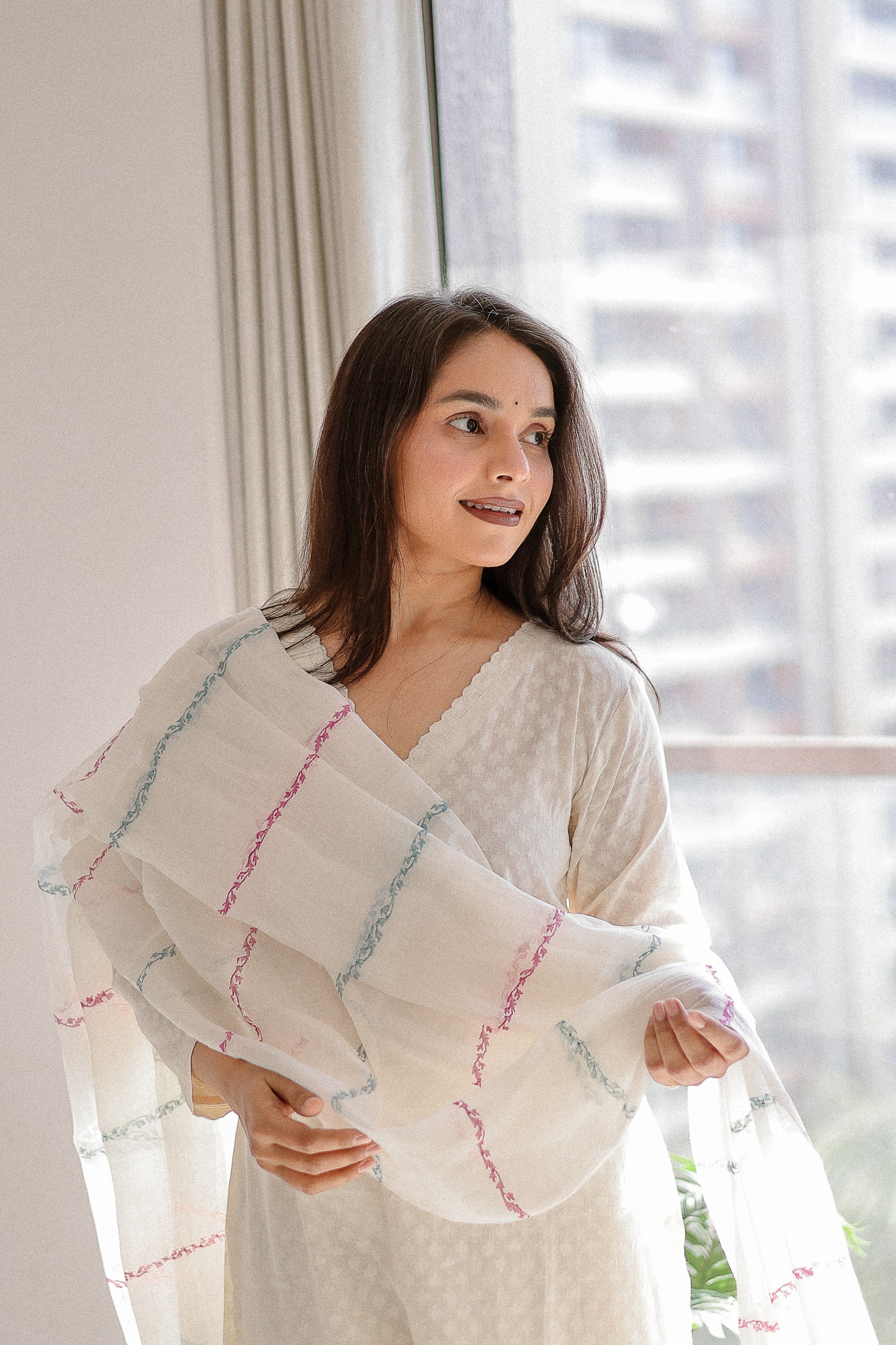 Ivory Pure Cotton Suit Set