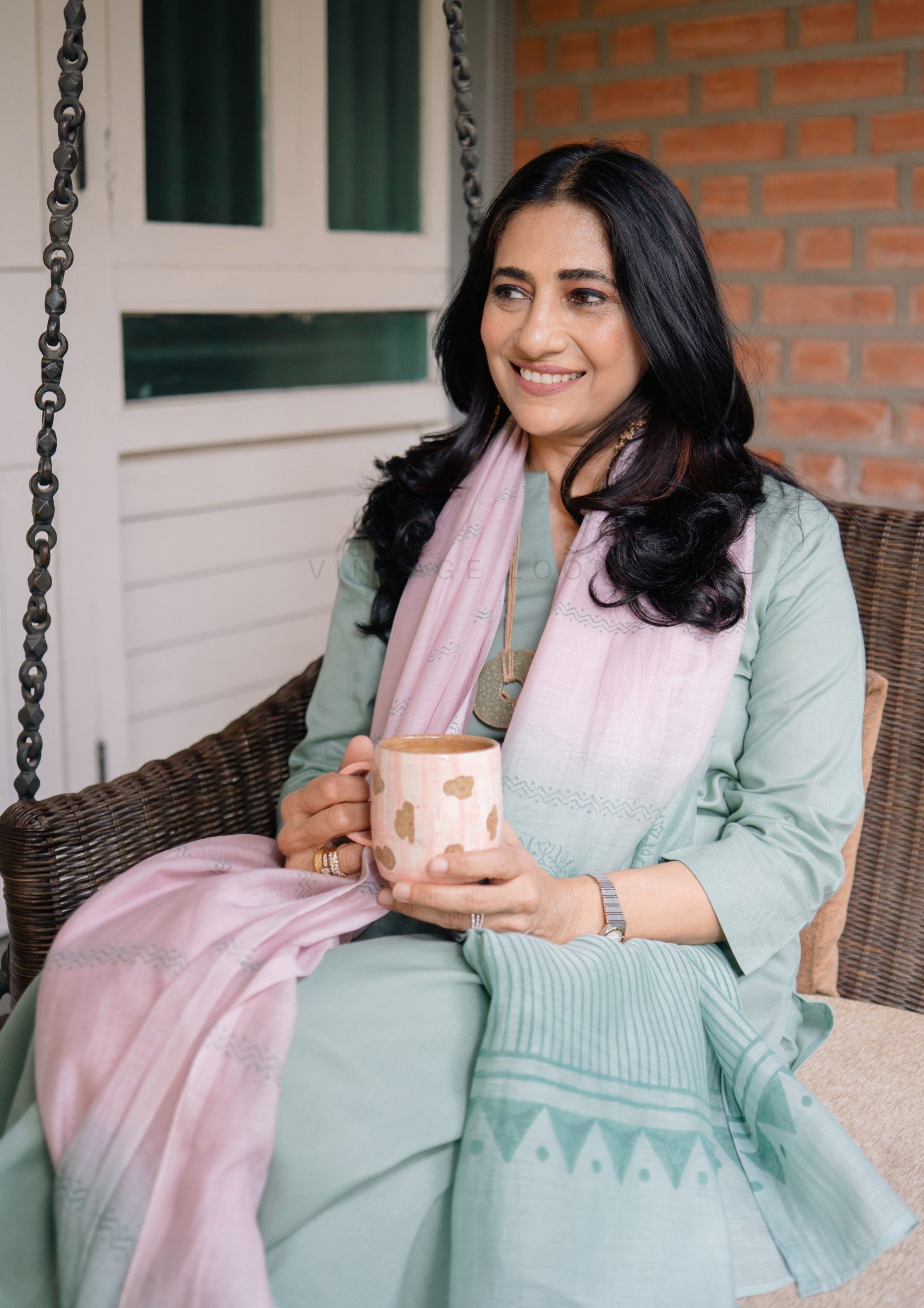 Apple Green Pure Cotton Suit Set