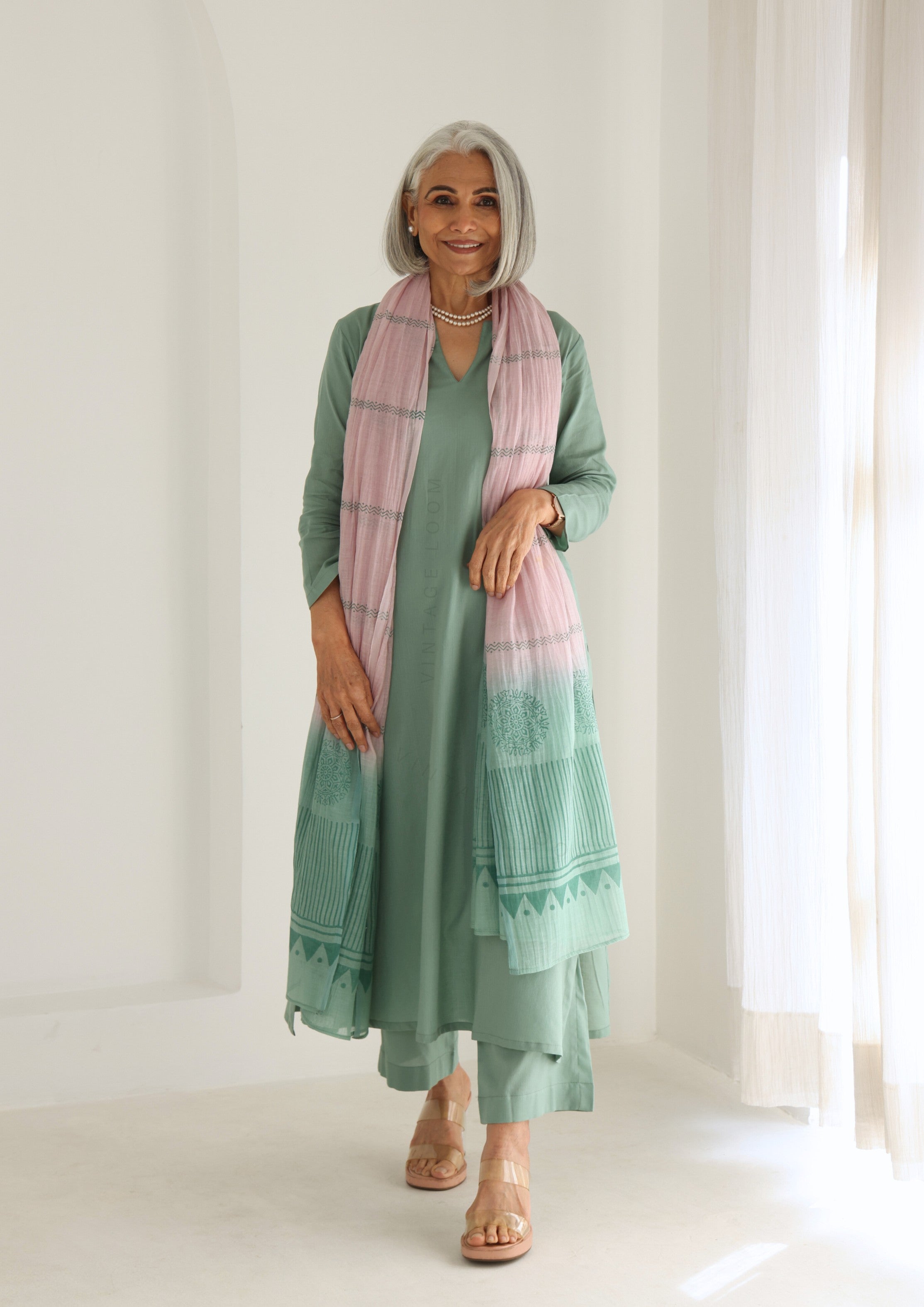 Apple Green Pure Cotton Suit Set