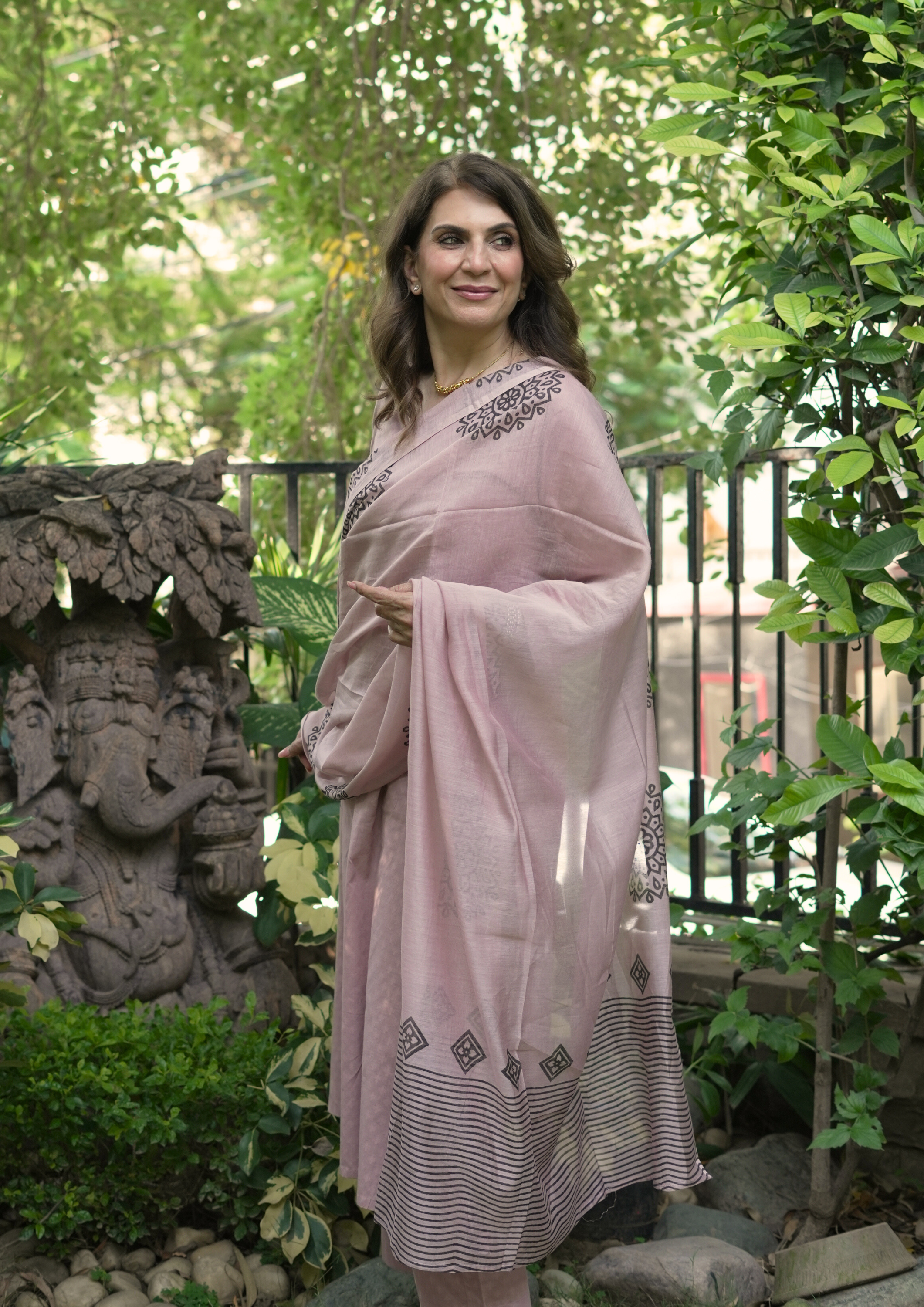 Old Rose Pure Cotton Suit Set