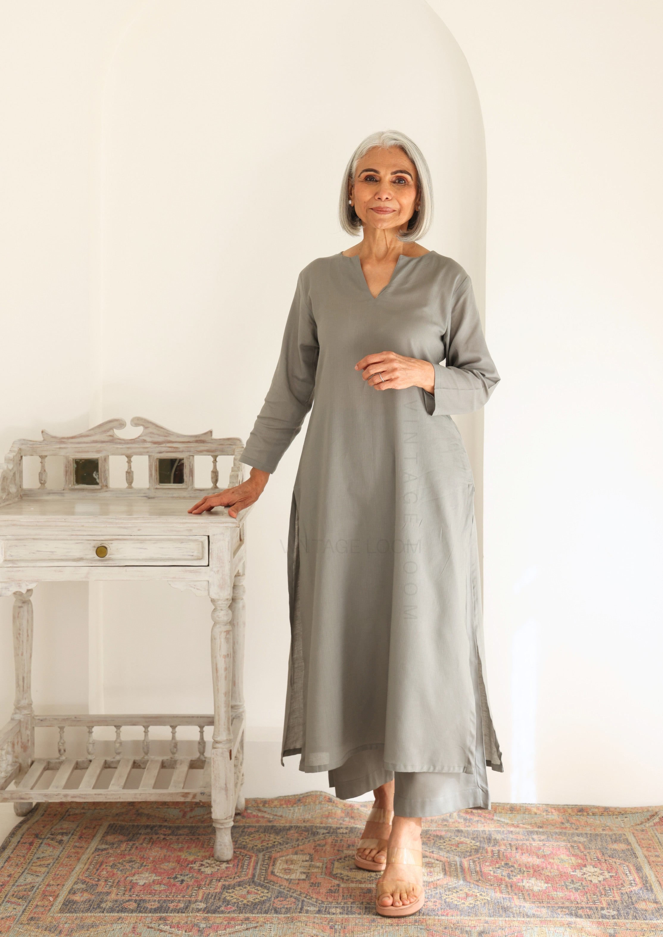 Space Grey Pure Cotton Suit Set
