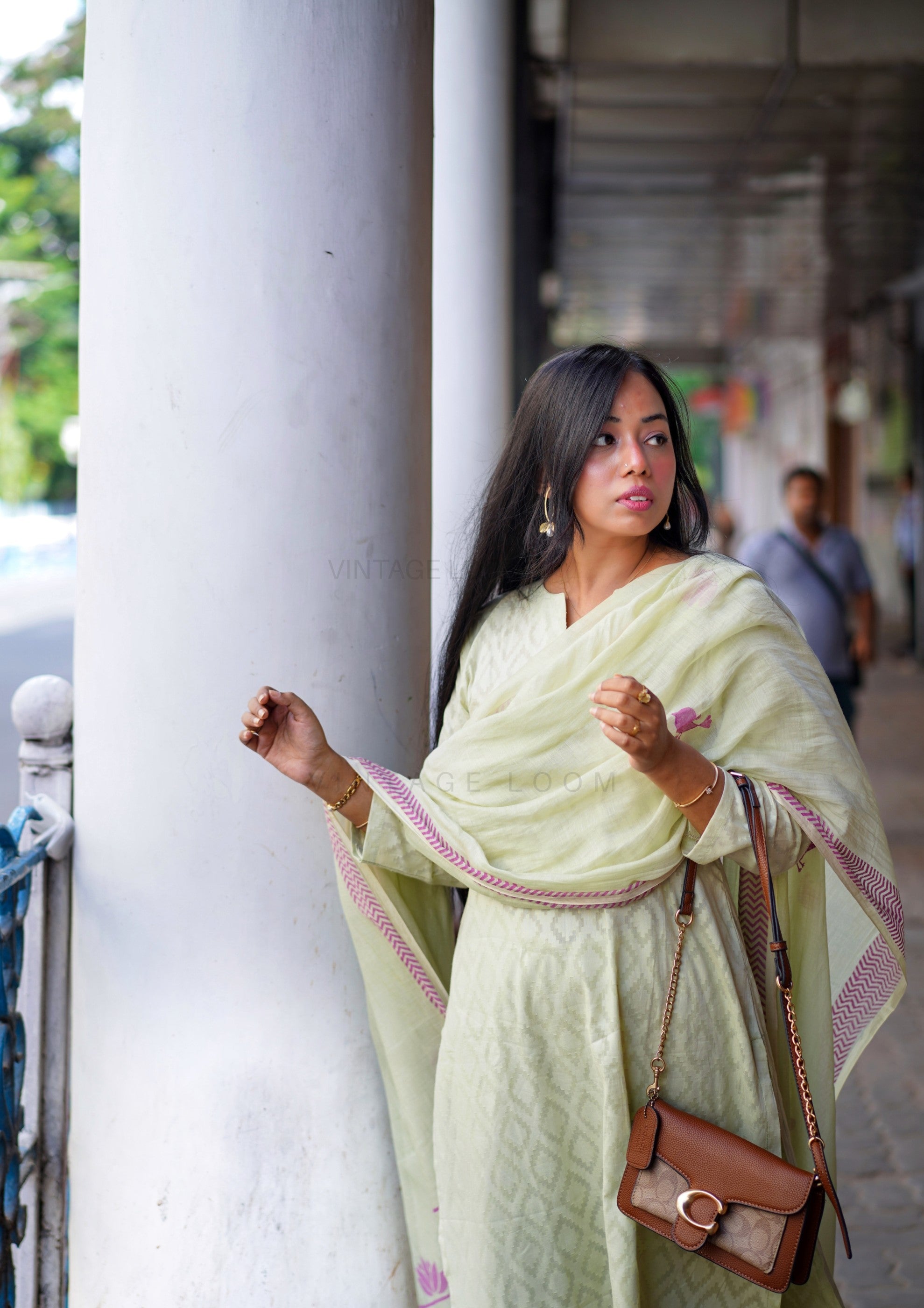 Lime Green Pure Cotton Suit Set