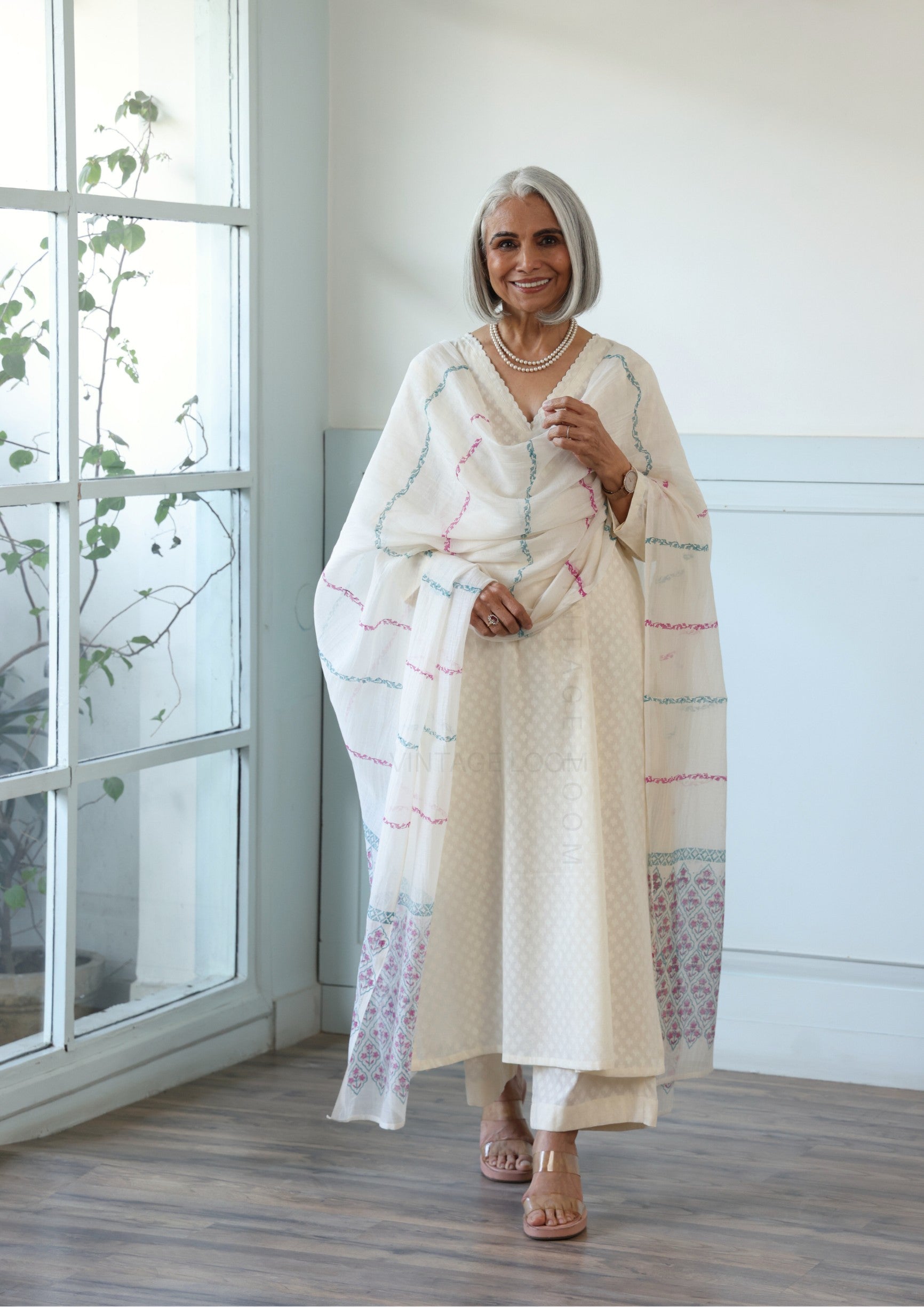 Ivory Pure Cotton Suit Set