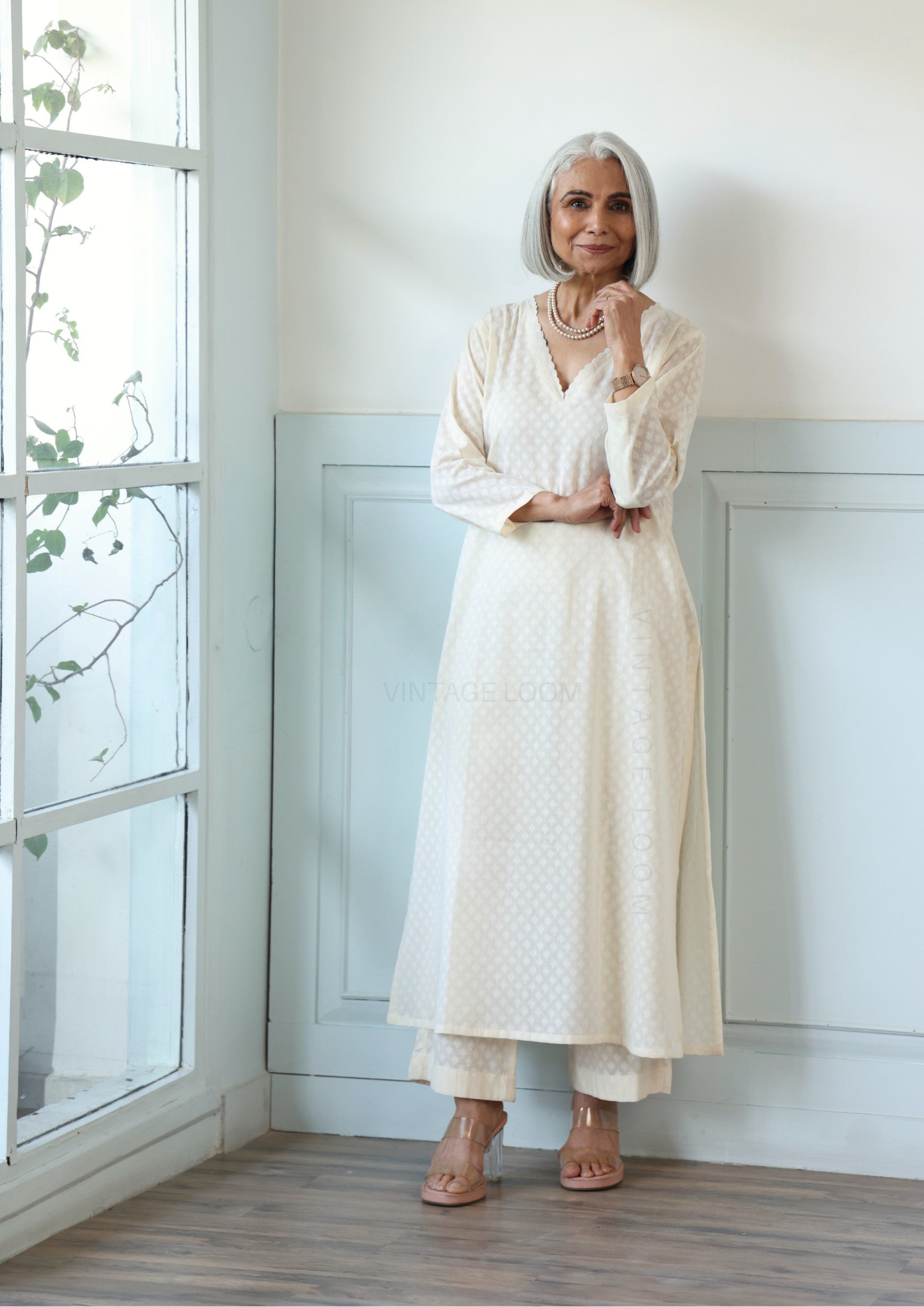 Ivory Pure Cotton Suit Set