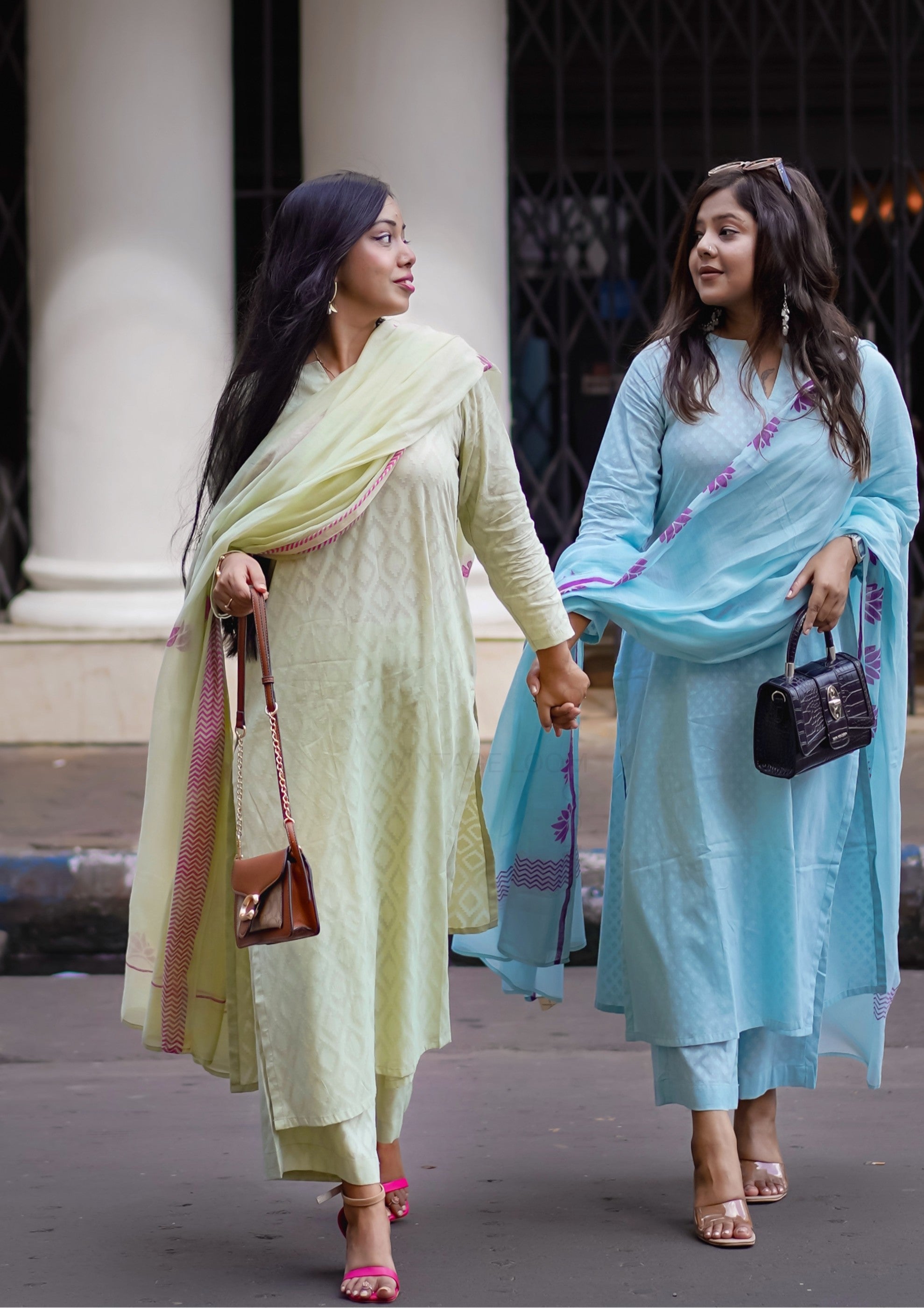 Lime Green Pure Cotton Suit Set