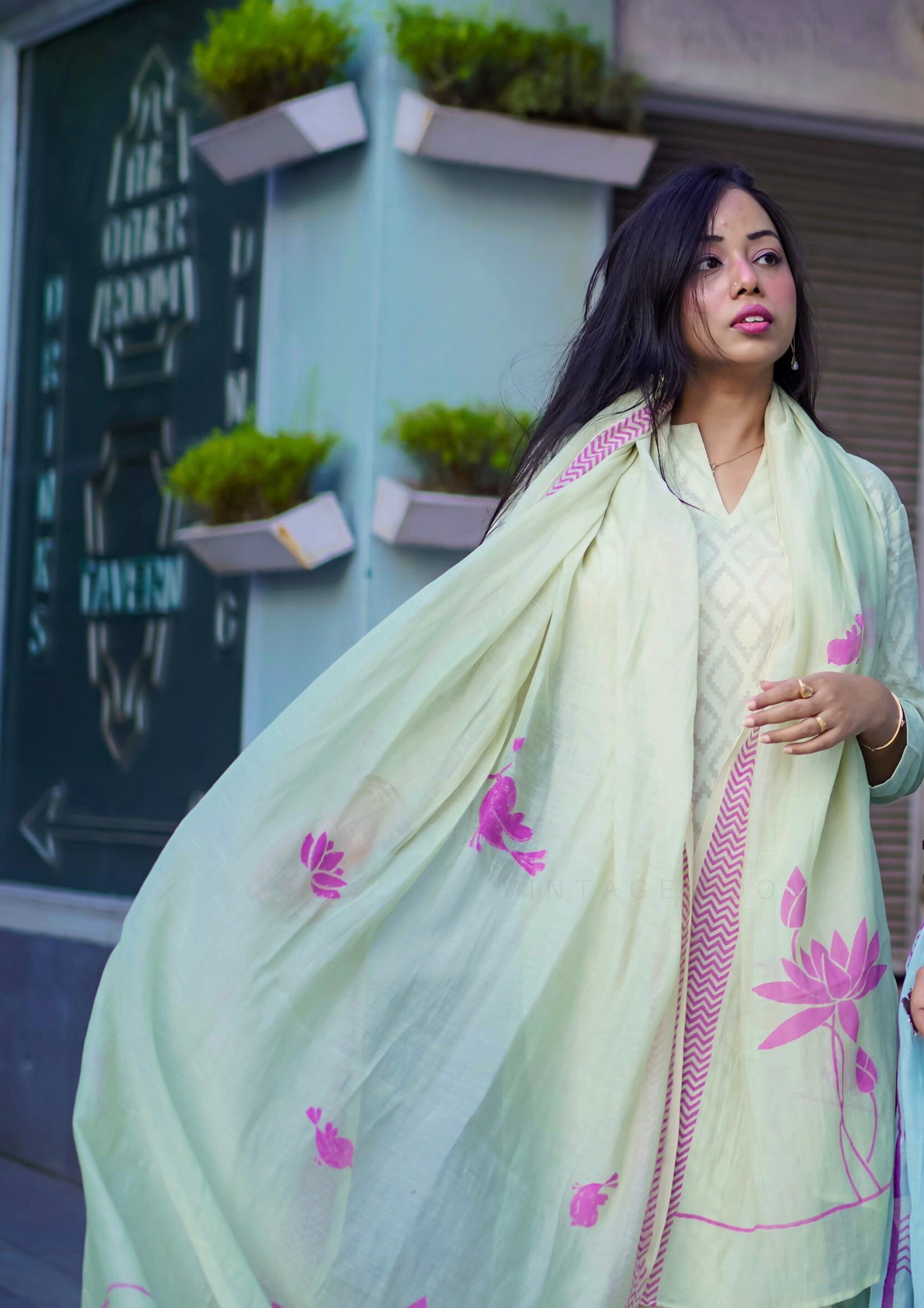 Lime Green Pure Cotton Suit Set