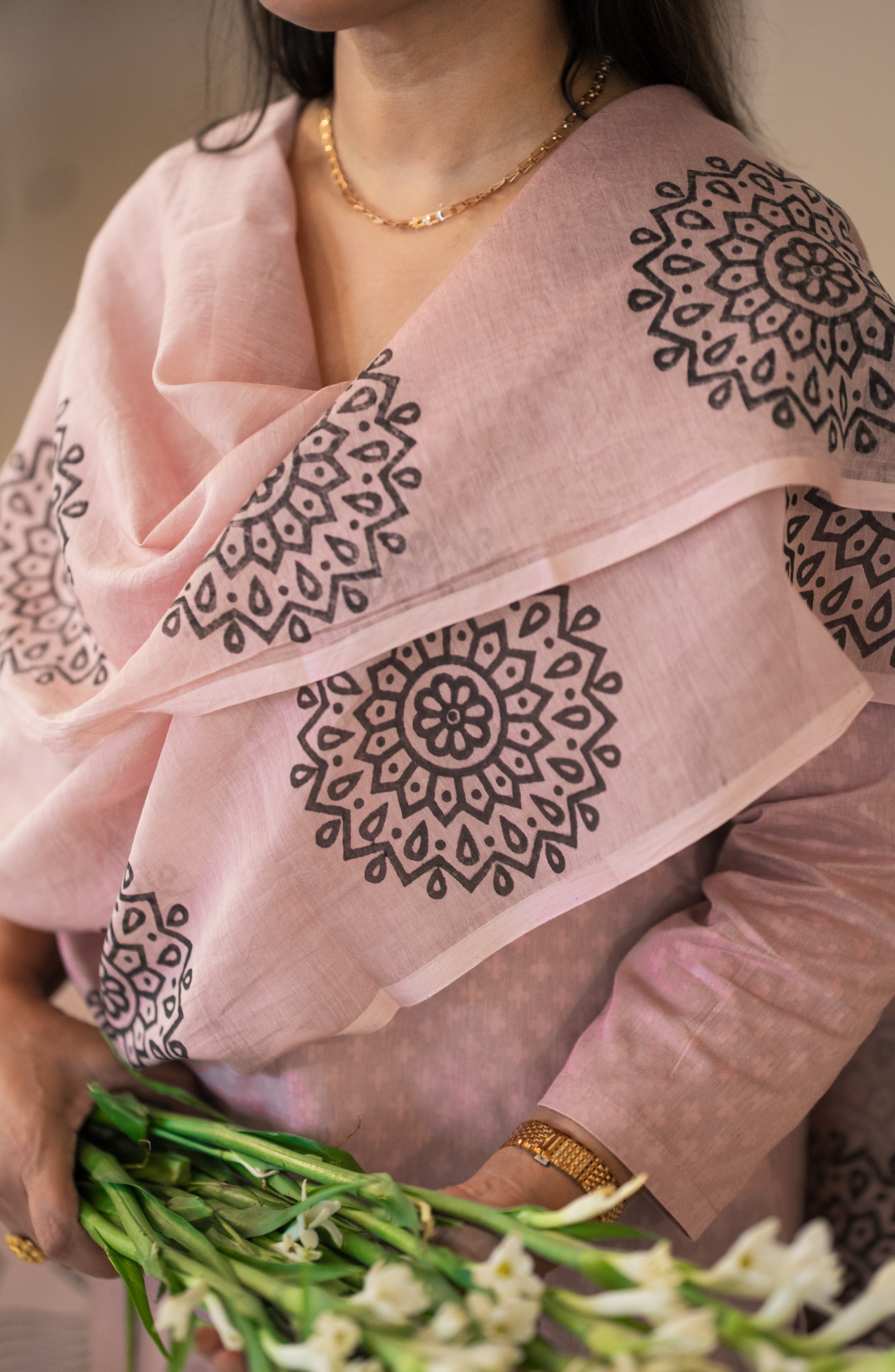 Old Rose Pure Cotton Suit Set