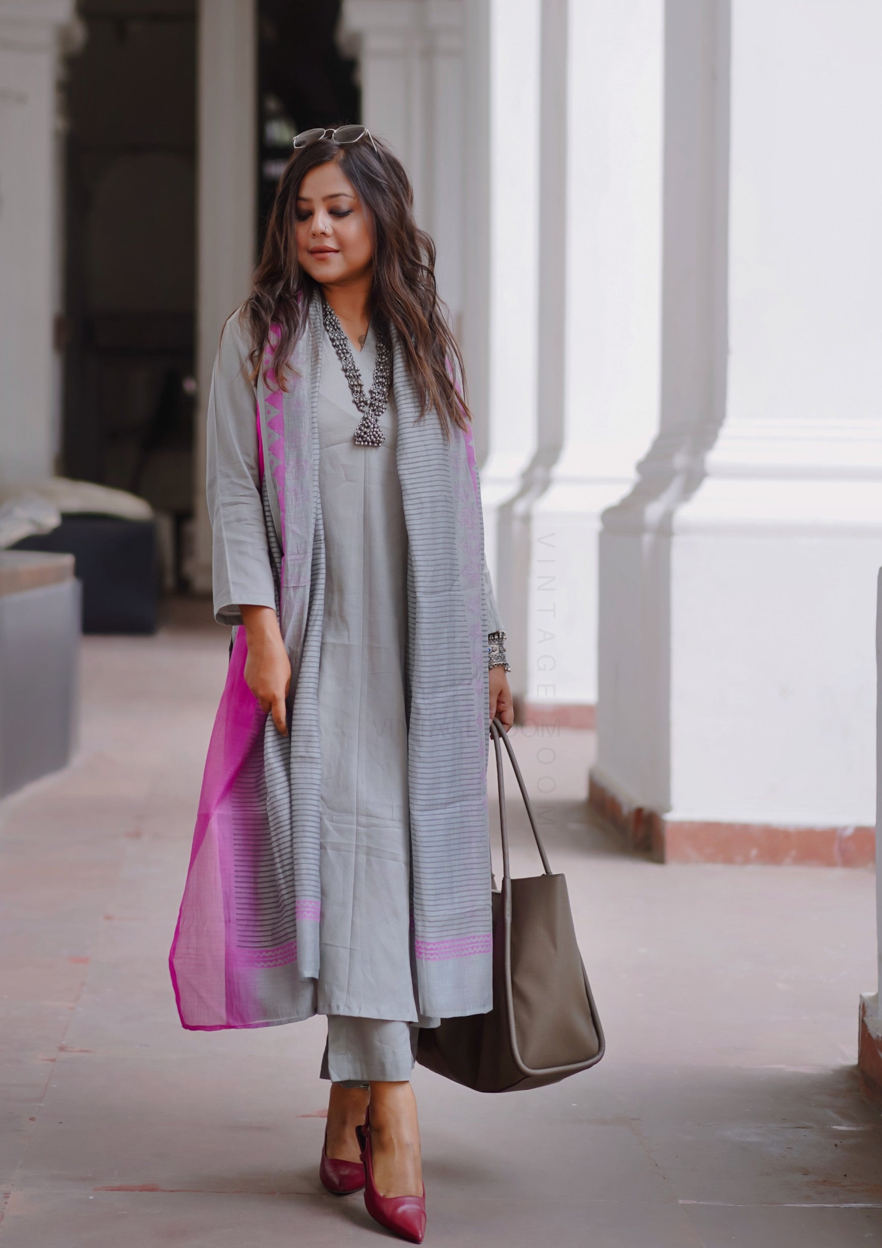 Space Grey Pure Cotton Suit Set