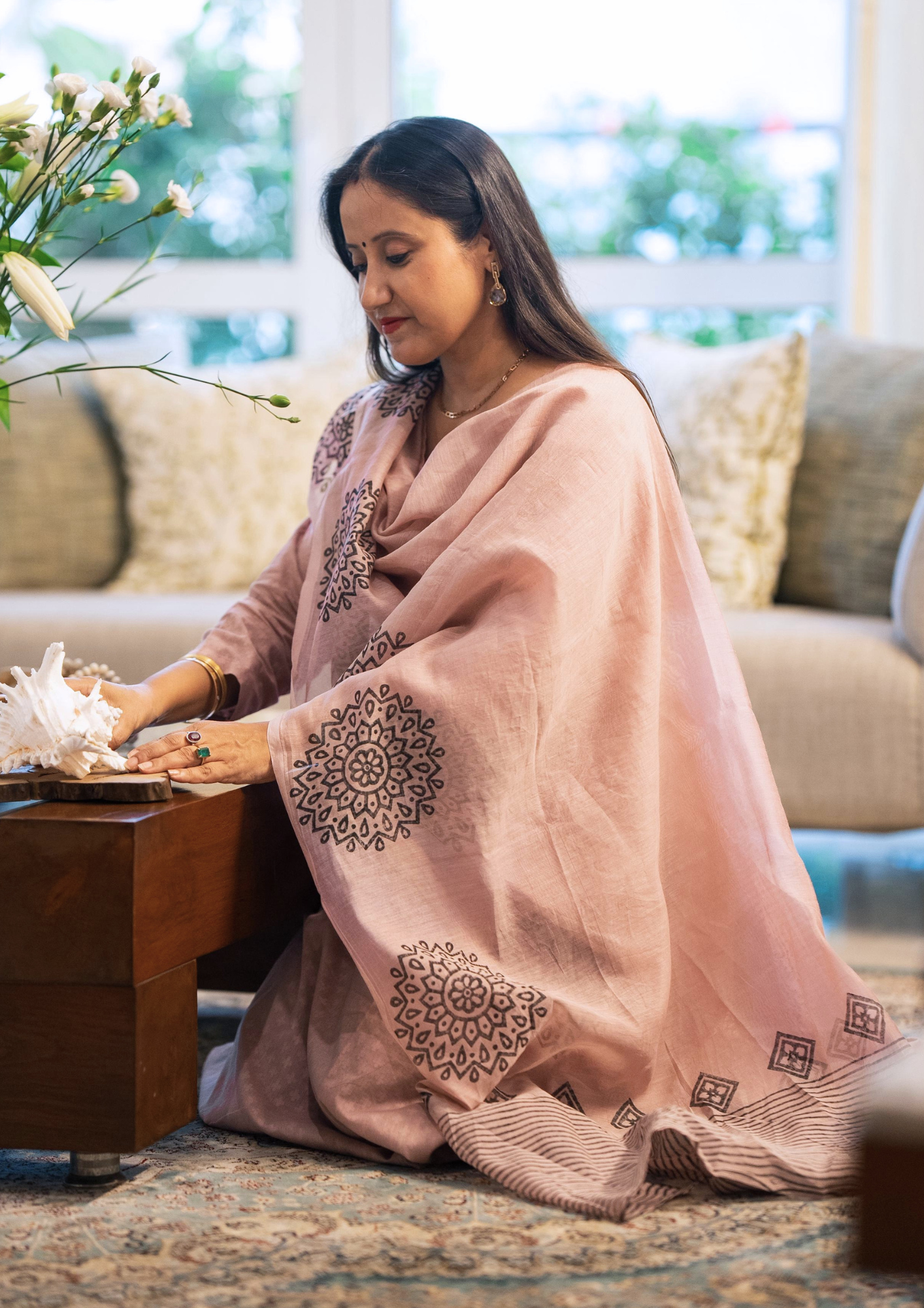 Old Rose Pure Cotton Suit Set