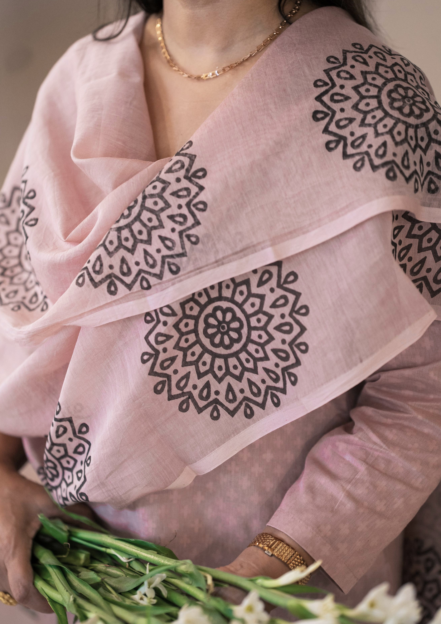 Old Rose Pure Cotton Suit Set